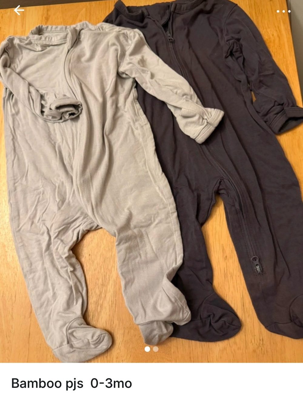 Baby One-Piece Footed Pajamas - Gray and Charcoal